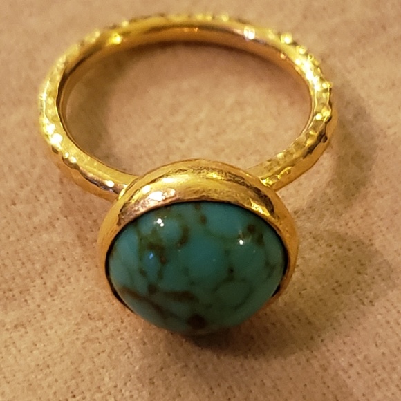 Ring - gold plated over silver. Its handmade ring. - Picture 2 of 4